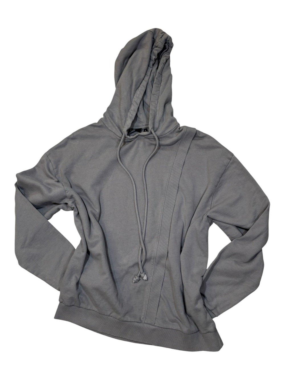 ASOS Design Hoodie, Moto Street, Pullover Sweatshirt, Medium, Gray, Asymmetric